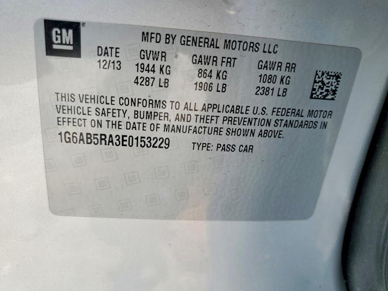 Aukcja sprzedaży 2014 Cadillac Ats, vin: 1G6AB5RA3E0153229, numer aukcji: 61532656