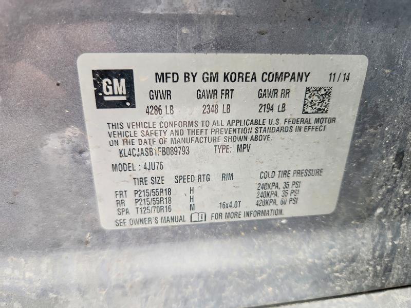 Aukcja sprzedaży 2015 Buick Encore, vin: KL4CJASB1FB089793, numer aukcji: 59598136