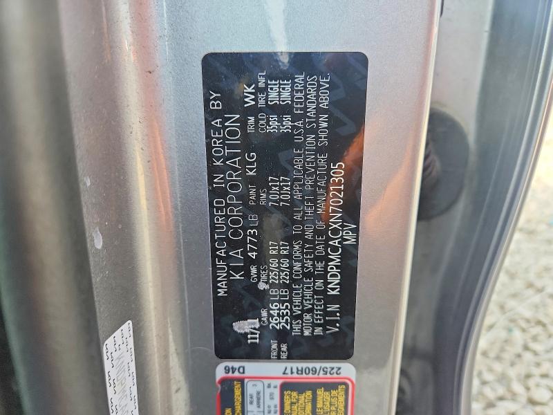 61549876 :رقم المزاد ، KNDPMCACXN7021305 vin ، 2022 Kia Sportage مزاد بيع