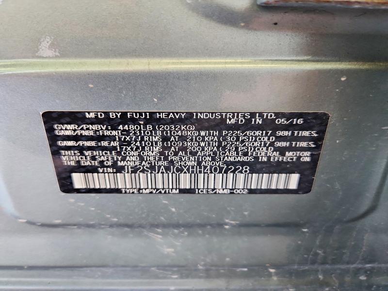 62570116 :رقم المزاد ، JF2SJAJCXHH407228 vin ، 2017 Subaru Forester مزاد بيع