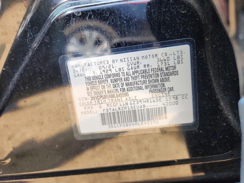 Aukcja sprzedaży 2021 Nissan Kicks, vin: 3N1CP5BV4ML545595, numer aukcji: 61573436