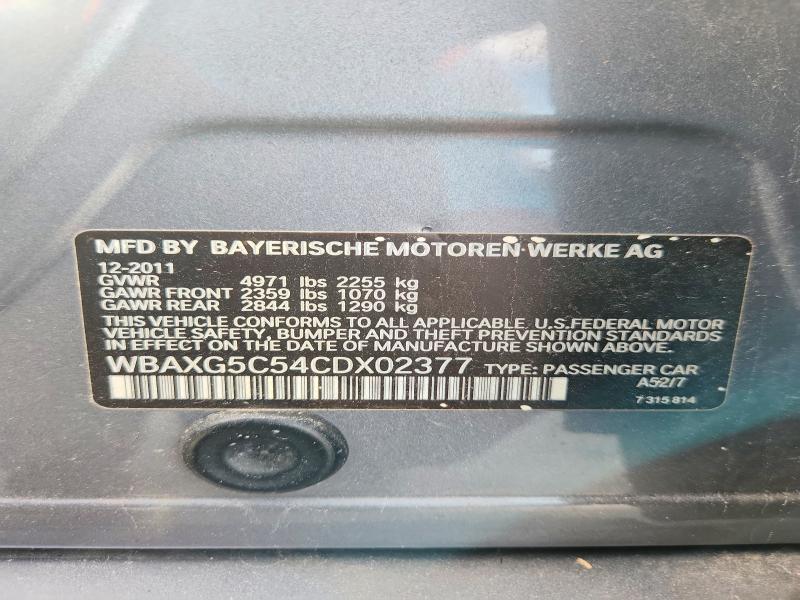 60574766 :رقم المزاد ، WBAXG5C54CDX02377 vin ، 2012 Bmw 528 مزاد بيع
