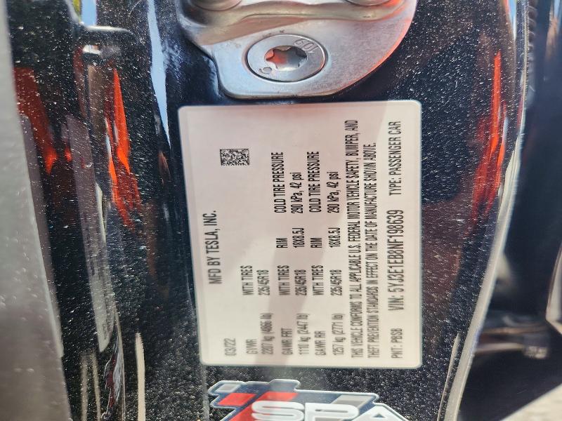 Aukcja sprzedaży 2022 Tesla Model 3, vin: 5YJ3E1EB8NF198639, numer aukcji: 62251156