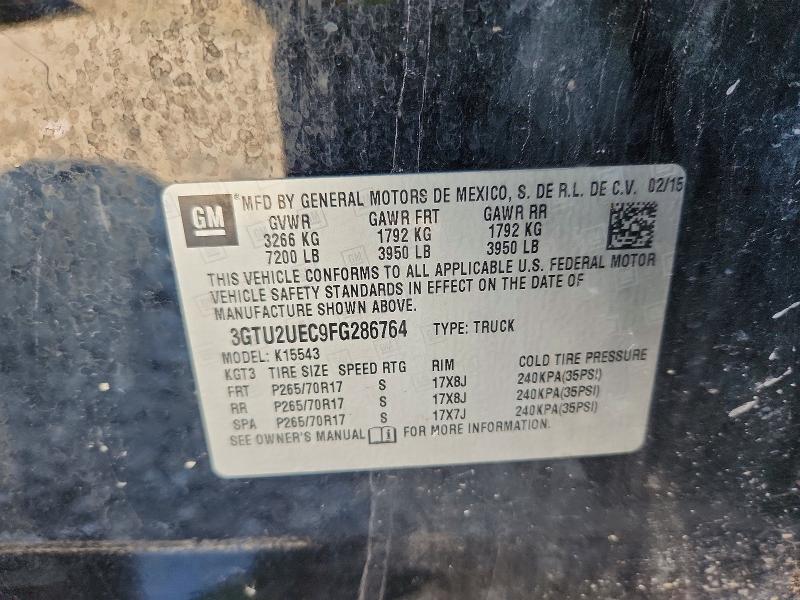 62502136 :رقم المزاد ، 3GTU2UEC9FG286764 vin ، 2015 Gmc Sierra مزاد بيع