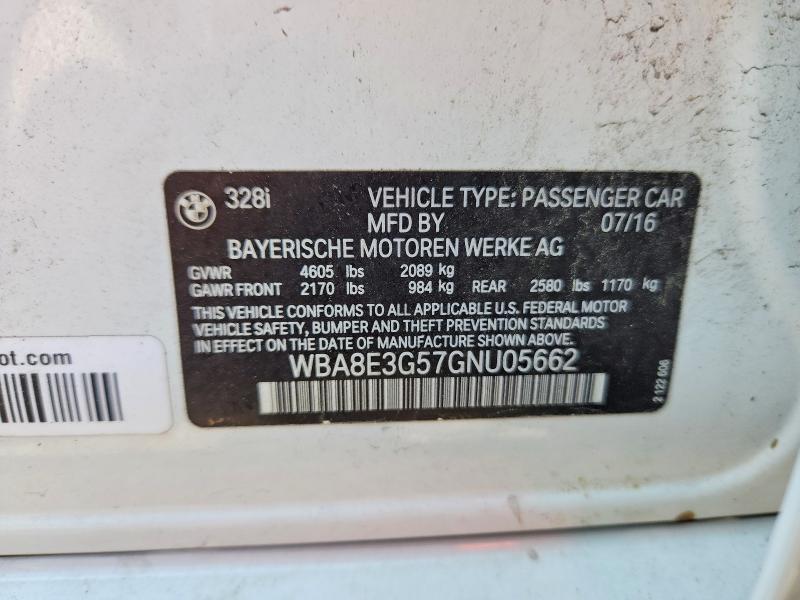 Aukcja sprzedaży 2016 Bmw 328, vin: WBA8E3G57GNU05662, numer aukcji: 60364246