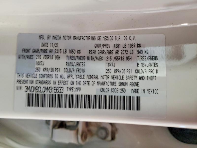 Продажа на аукционе авто 2021 Mazda Cx-30, vin: 3MVDMBCL0MM315633, номер лота: 61508536
