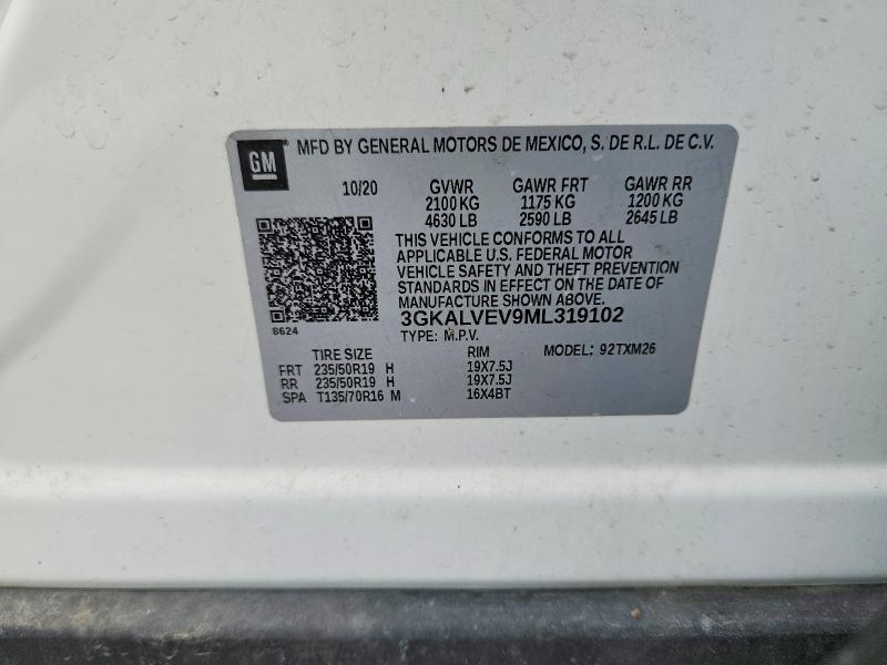 60153376 :رقم المزاد ، 3GKALVEV9ML319102 vin ، 2021 Gmc Terrain مزاد بيع