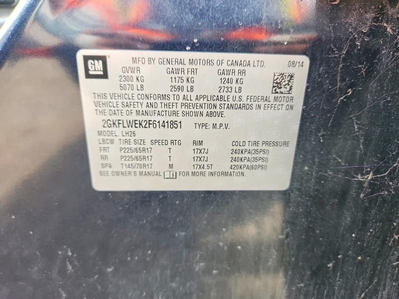 60043516 :رقم المزاد ، 2GKFLWEK2F6141851 vin ، 2015 Gmc Terrain مزاد بيع