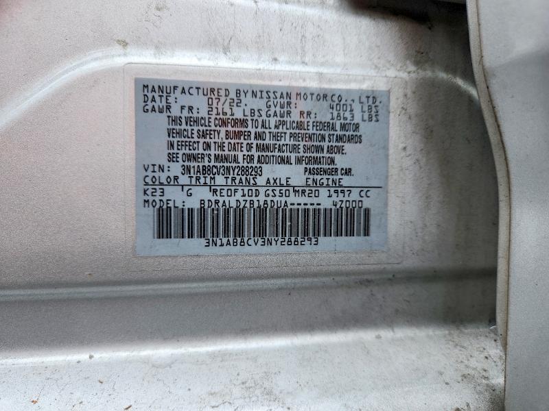 Продажа на аукционе авто 2022 Nissan Sentra, vin: 3N1AB8CV3NY288293, номер лота: 85458485