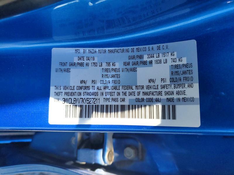 59720806 :رقم المزاد ، 3MYDLBYV7KY527211 vin ، 2019 Toyota Yaris مزاد بيع
