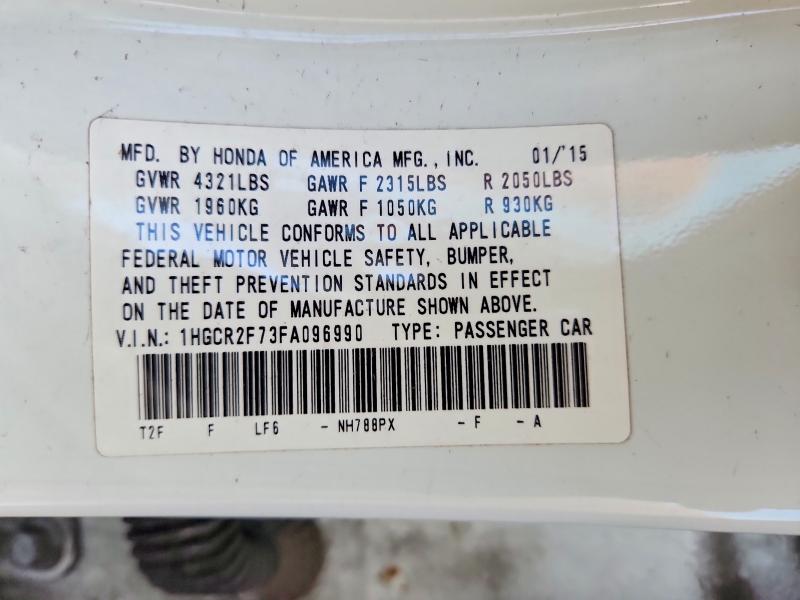 60394406 :رقم المزاد ، 1HGCR2F73FA096990 vin ، 2015 Honda Accord مزاد بيع