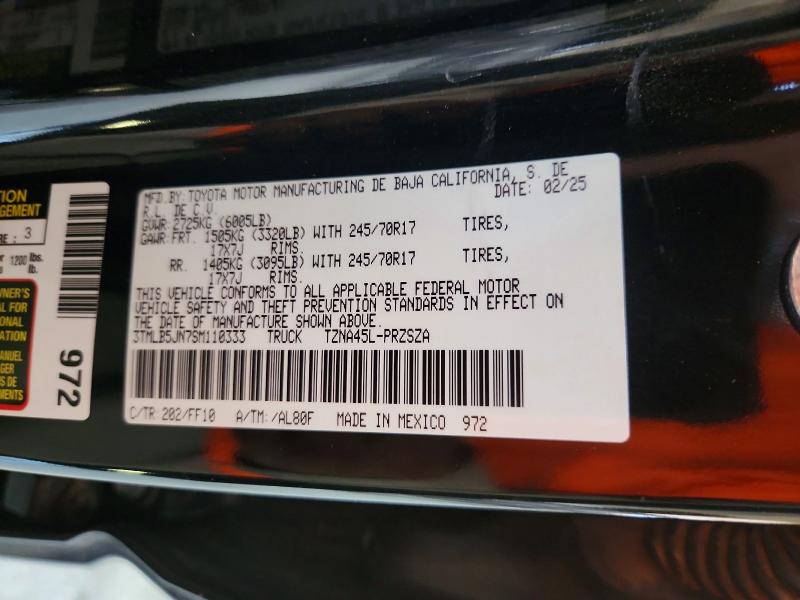 60873476 :رقم المزاد ، 3TMLB5JN7SM110333 vin ، 2025 Toyota Tacoma مزاد بيع