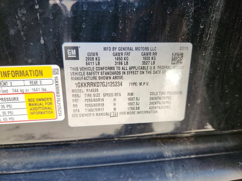 Aukcja sprzedaży 2016 Gmc Acadia, vin: 1GKKRRKD7GJ125234, numer aukcji: 62989986