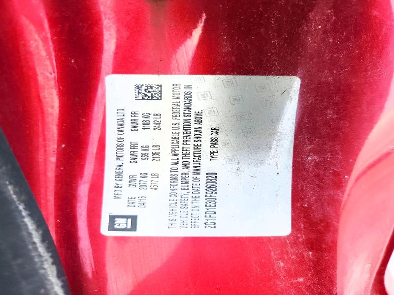 2015 Chevrolet Camaro მანქანა იყიდება აუქციონზე, vin: 2G1FD1E30F9260820, აუქციონის ნომერი: 61050216