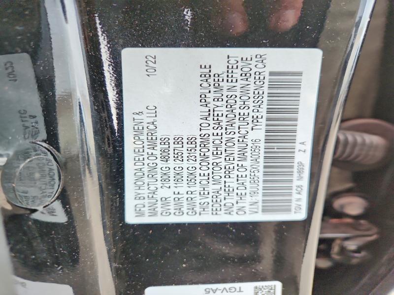 61002616 :رقم المزاد ، 19UUB5F5XNA005916 vin ، 2022 Acura Tlx مزاد بيع