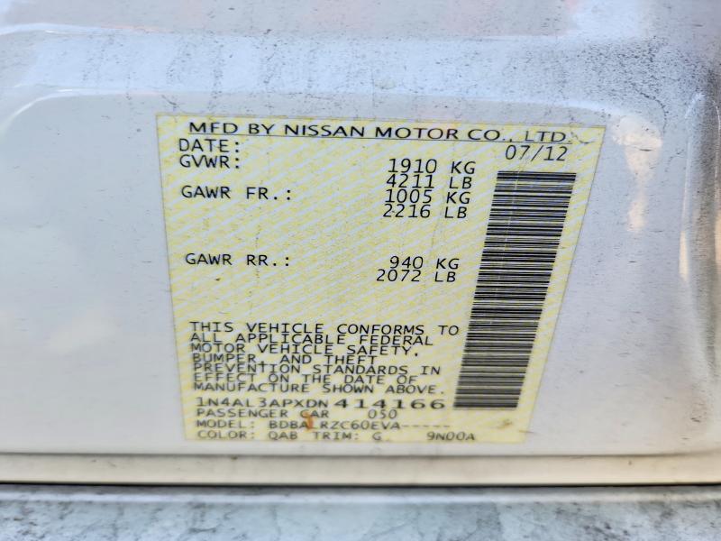 Aukcja sprzedaży 2013 Nissan Altima, vin: 1N4AL3APXDN414166, numer aukcji: 62939146