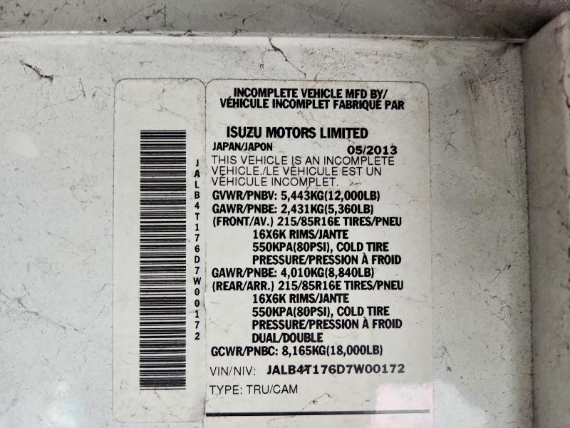60488486 :رقم المزاد ، JALB4T176D7W00172 vin ، 2013 Isuzu Npr مزاد بيع
