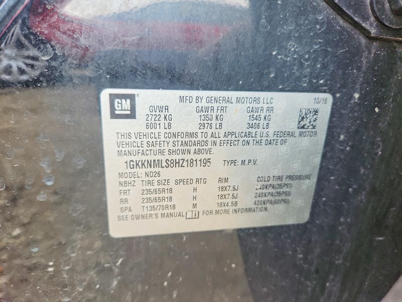 Продаж на аукціоні авто 2017 Gmc Acadia, vin: 1GKKNMLS8HZ181195, номер лоту: 62880276