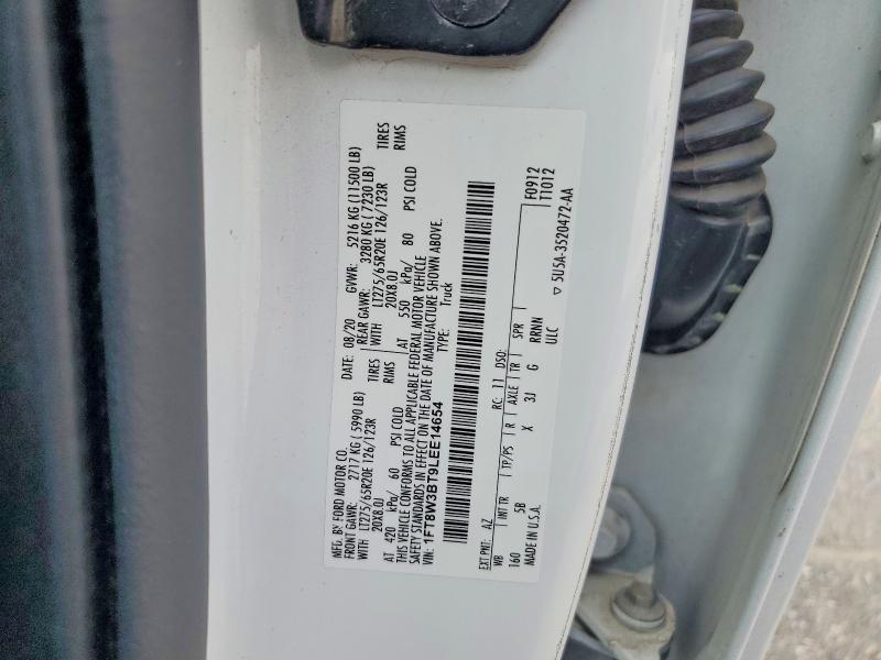 2020 Ford F350 მანქანა იყიდება აუქციონზე, vin: 1FT8W3BT9LEE14654, აუქციონის ნომერი: 61767216