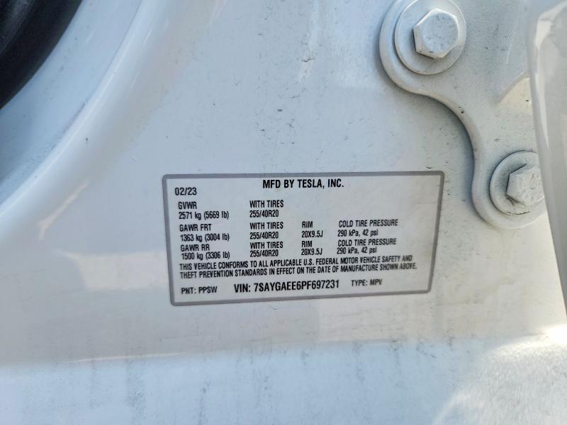 Aukcja sprzedaży 2023 Tesla Model Y, vin: 7SAYGAEE6PF697231, numer aukcji: 61155046