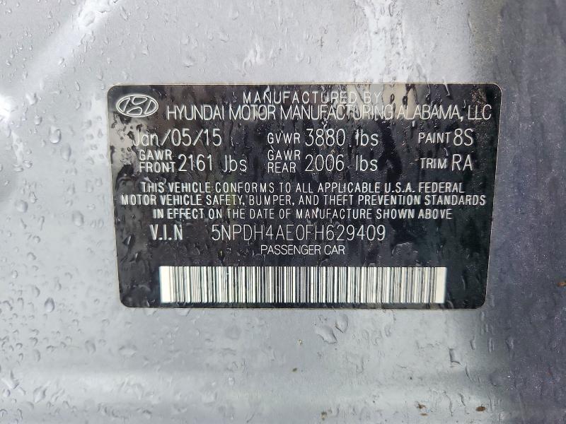 Aukcja sprzedaży 2015 Hyundai Elantra, vin: 5NPDH4AE0FH629409, numer aukcji: 60006366