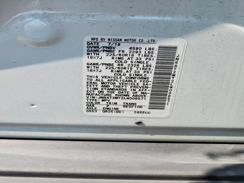Продаж на аукціоні авто 2020 Nissan Rogue, vin: JN8AT2MT2LW008571, номер лоту: 62679556