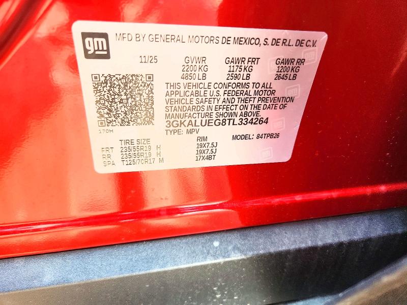 62652246 :رقم المزاد ، 3GKALUEG8TL334264 vin ، 2026 Gmc Terrain مزاد بيع