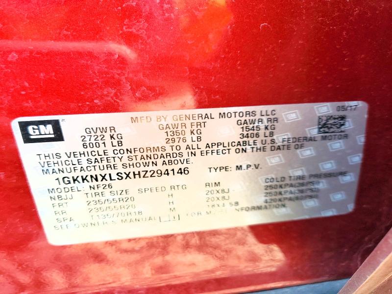 2017 Gmc Acadia მანქანა იყიდება აუქციონზე, vin: 1GKKNXLSXHZ294146, აუქციონის ნომერი: 62533736