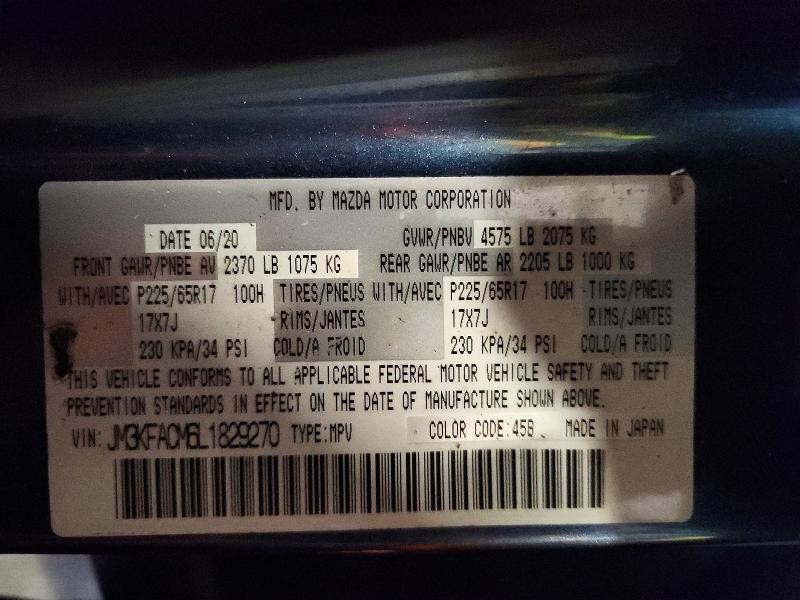 62782126 :رقم المزاد ، JM3KFACM6L1829270 vin ، 2020 Mazda Cx-5 مزاد بيع