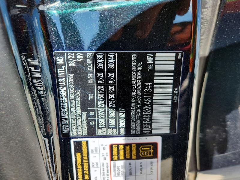 60267416 :رقم المزاد ، 4JGFB4KBXNA811344 vin ، 2022 Mercedes-benz Gle مزاد بيع