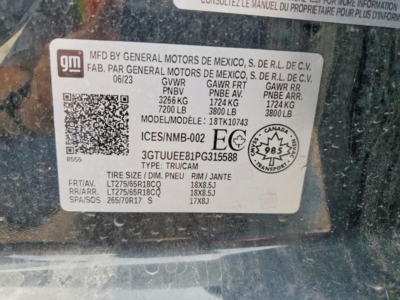 59815906 :رقم المزاد ، 3GTUUEE81PG315588 vin ، 2023 Gmc Sierra مزاد بيع