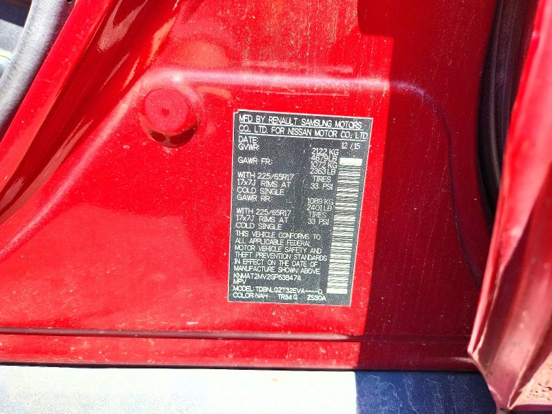 59842236 :رقم المزاد ، KNMAT2MV2GP638474 vin ، 2016 Nissan Rogue مزاد بيع
