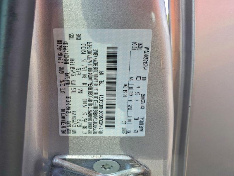 Продаж на аукціоні авто 2017 Ford Escape, vin: 1FMCU9GD7HUD53771, номер лоту: 62319876