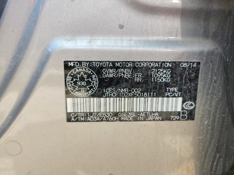 Продаж на аукціоні авто 2015 Lexus Is, vin: JTHCF1D2XF5018111, номер лоту: 61431306