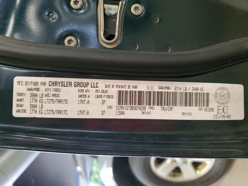 2011 Dodge Ram 1500 მანქანა იყიდება აუქციონზე, vin: 1D7RV1GT9BS670299, აუქციონის ნომერი: 60964736