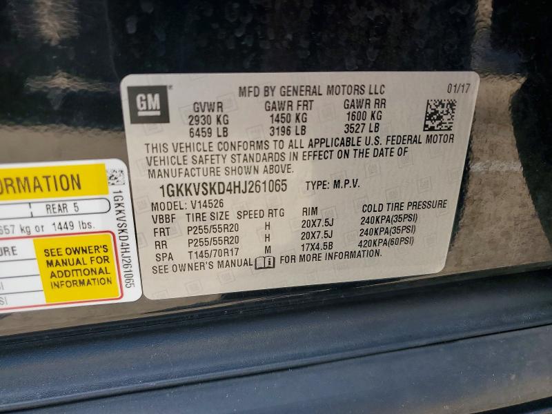 Aukcja sprzedaży 2017 Gmc Acadia Limited, vin: 1GKKVSKD4HJ261065, numer aukcji: 59794816