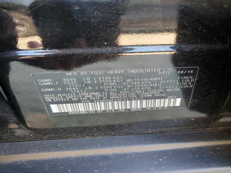 Продажа на аукционе авто 2015 Subaru Outback, vin: 4S4BSAEC5F3216327, номер лота: 61295786