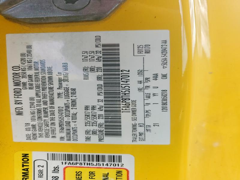 59343466 :رقم المزاد ، 1FA6P8TH5J5147012 vin ، 2018 Ford Mustang مزاد بيع