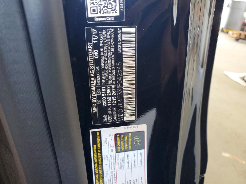 2018 Mercedes-benz E მანქანა იყიდება აუქციონზე, vin: WDD1K6FBXJF042545, აუქციონის ნომერი: 63325996