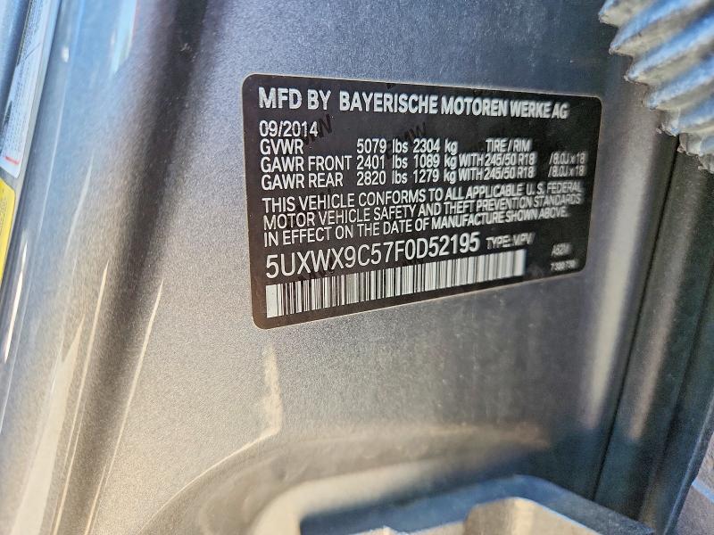 Продажа на аукционе авто 2015 Bmw X3, vin: 5UXWX9C57F0D52195, номер лота: 60217306
