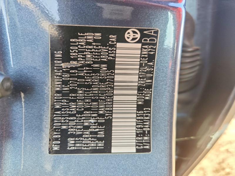 Aukcja sprzedaży 2016 Toyota Corolla, vin: 5YFBURHE0GP377025, numer aukcji: 59668756