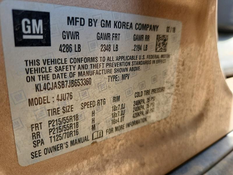 Aukcja sprzedaży 2018 Buick Encore, vin: KL4CJASB7JB653360, numer aukcji: 61362916