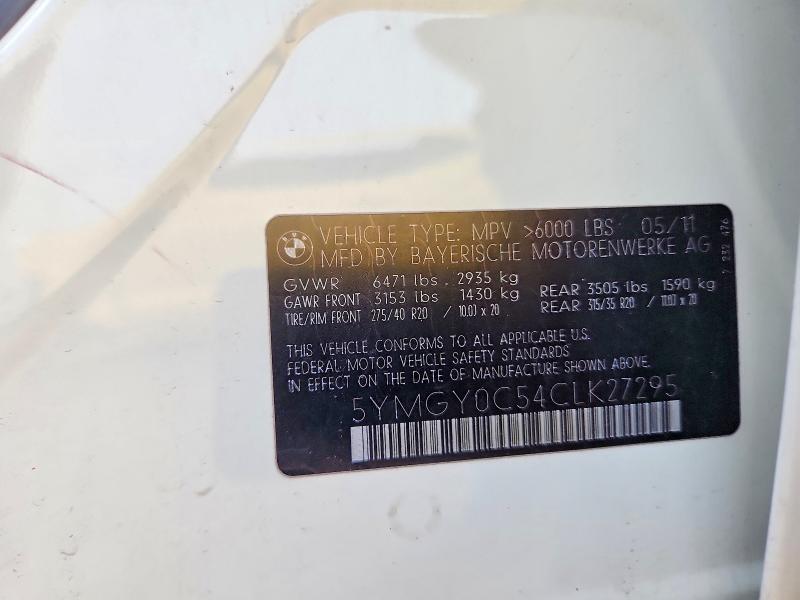Aukcja sprzedaży 2012 Bmw X5, vin: 5YMGY0C54CLK27295, numer aukcji: 60829496