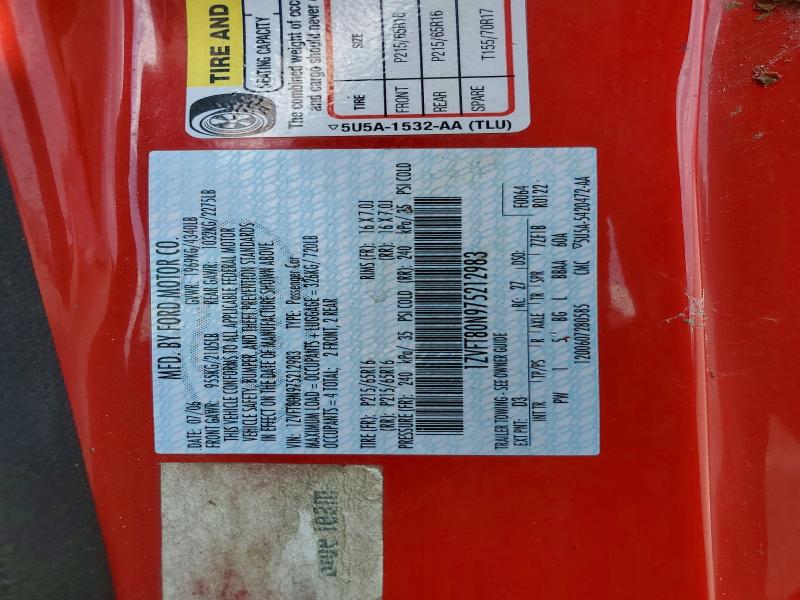Продажа на аукционе авто 2007 Ford Mustang, vin: 1ZVFT80N975212983, номер лота: 62931486