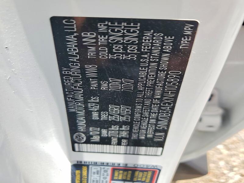 2022 Hyundai Tucson მანქანა იყიდება აუქციონზე, vin: 5NMJB3AEXNH105890, აუქციონის ნომერი: 60716376