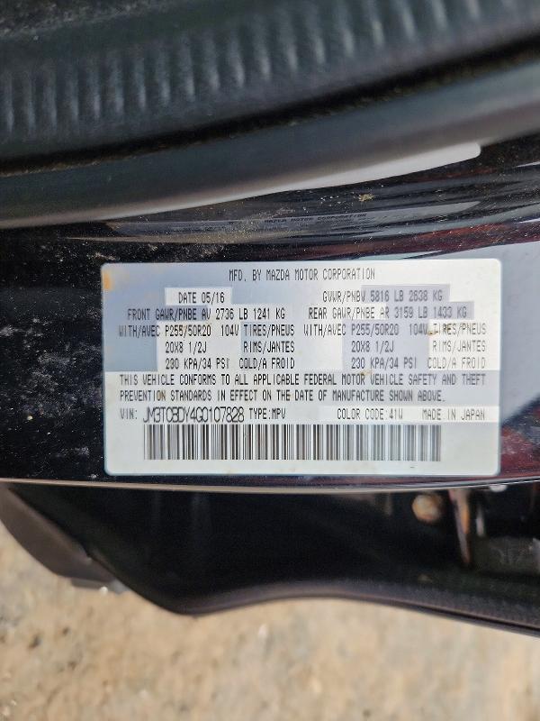 Продажа на аукционе авто 2016 Mazda Cx-9, vin: JM3TCBDY4G0107828, номер лота: 61549206