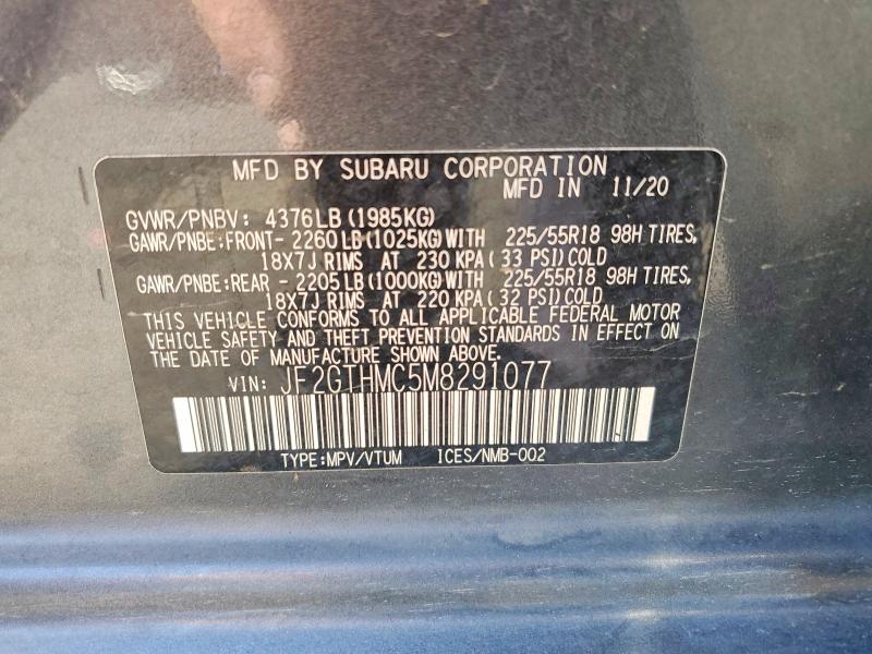 Продаж на аукціоні авто 2021 Subaru Crosstrek, vin: JF2GTHMC5M8291077, номер лоту: 60777246