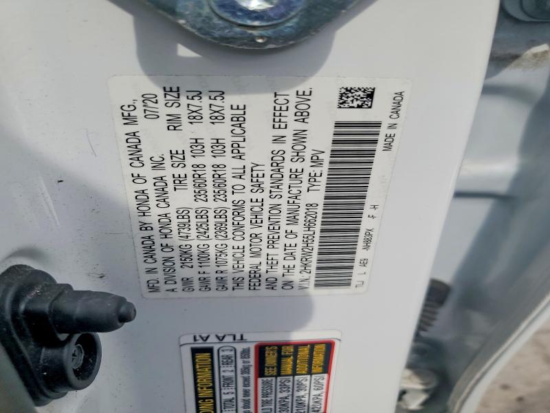 2020 Honda Cr-v მანქანა იყიდება აუქციონზე, vin: 2HKRW2H55LH662018, აუქციონის ნომერი: 60467116