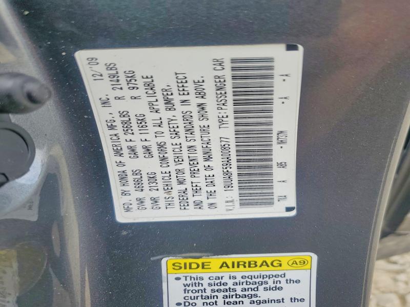 Aukcja sprzedaży 2010 Acura Tl, vin: 19UUA8F59AA008577, numer aukcji: 61899006