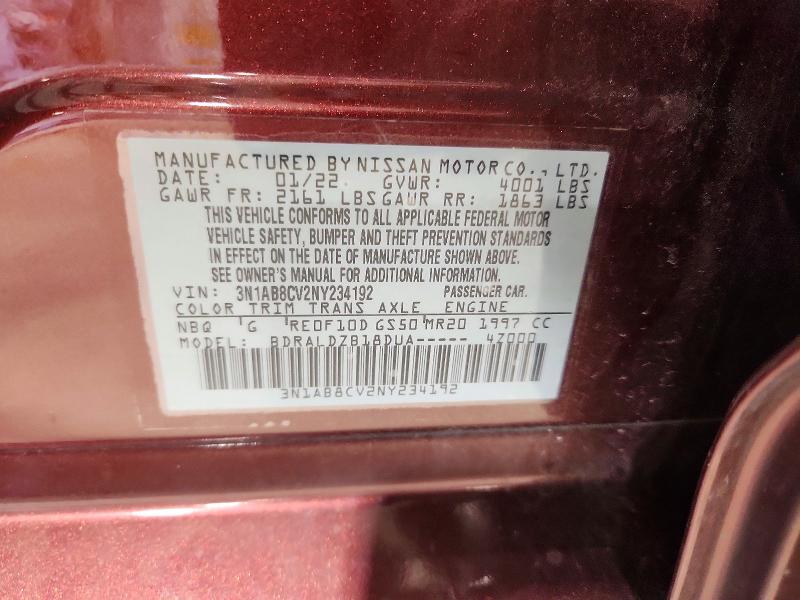 Aukcja sprzedaży 2022 Nissan Sentra, vin: 3N1AB8CV2NY234192, numer aukcji: 63093866